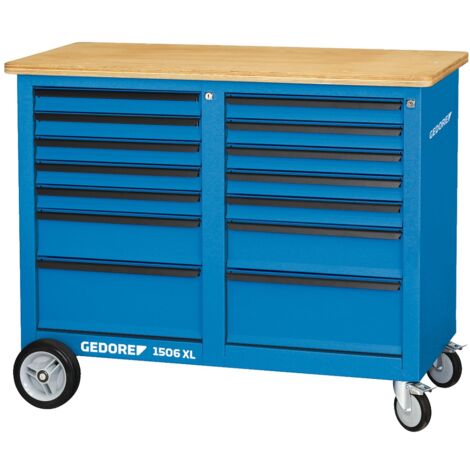 Gedore Rollwerkbank 1,25 m breit mit 2x 7 Schubladen