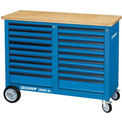 Gedore Rollwerkbank 1,25 m breit mit 2x 9 Schubladen
