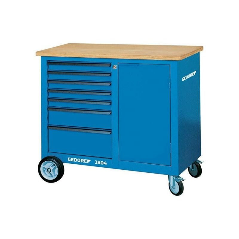 Image of Rollwerkbank 1504 0511 Außen-B625xT1100xH990mm Schubladenanzahl 7 40 kg 1000 kg 1
