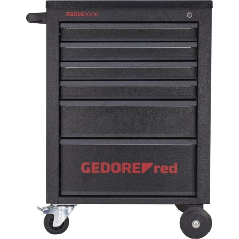 Gedore – Servante d'atelier 3300012 – 6 tiroirs télescopiques – Construction en tôle d'acier – Capacité de charge 210 kg – Dimensions 482x345mm - R20152006
