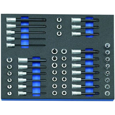 Gedore Steckschlüssel-Satz 3/8 in Check-Tool-Modul, 52-tlg.