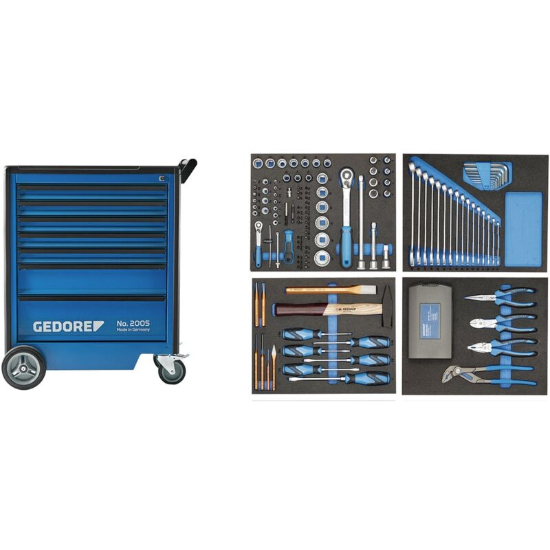 Image of Werkzeugwagen mit 147-tlg. Werkzeugsortiment - Gedore