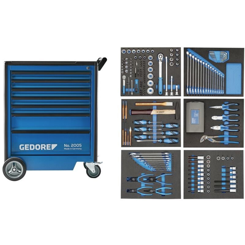 Image of Werkzeugwagen mit 190-tlg. Werkzeugsortiment - Gedore