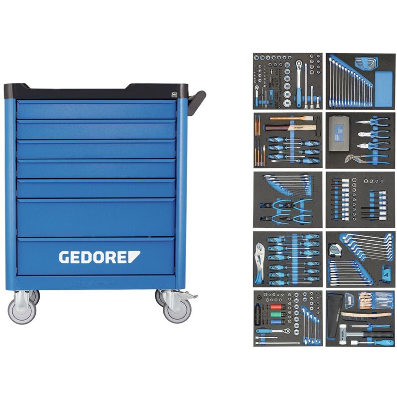Gedore Werkzeugwagen workster smartline mit 308-tlg. Werkzeugsortiment