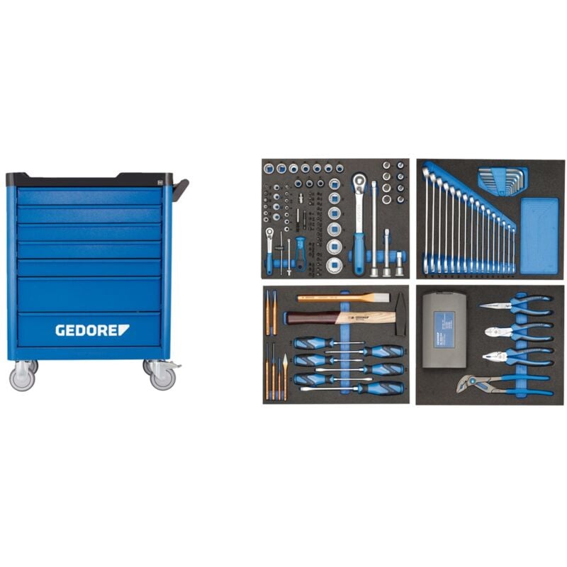 Werkzeugwagen workster smartline mit 147-tlg. Werkzeugsortiment - Gedore
