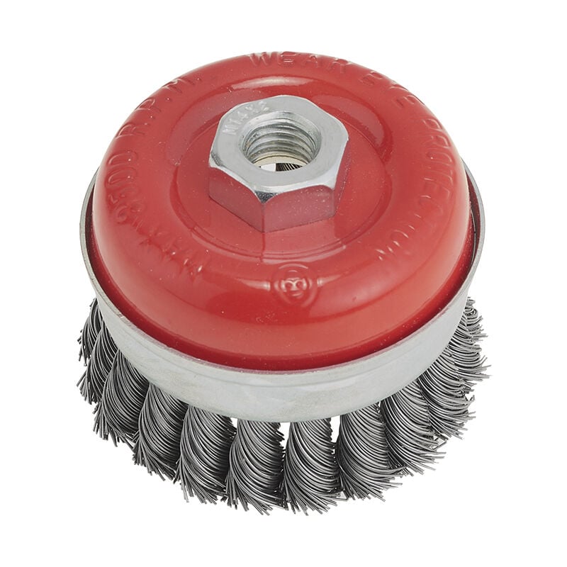 Image of Fervi - Gedrehte Drahtbuerste Tasse inox 100 mm m14 fuer Schleifer