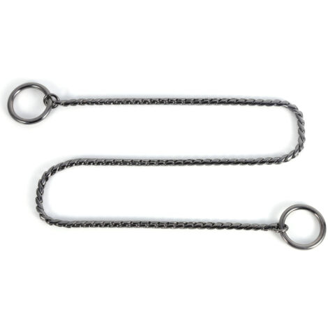 Gedrehtes Metall-Hundetrainingshalsband, Schlangenkette – Schwarzes Würgehalsband 4 mm x 50 cm für Hundeausstellungen