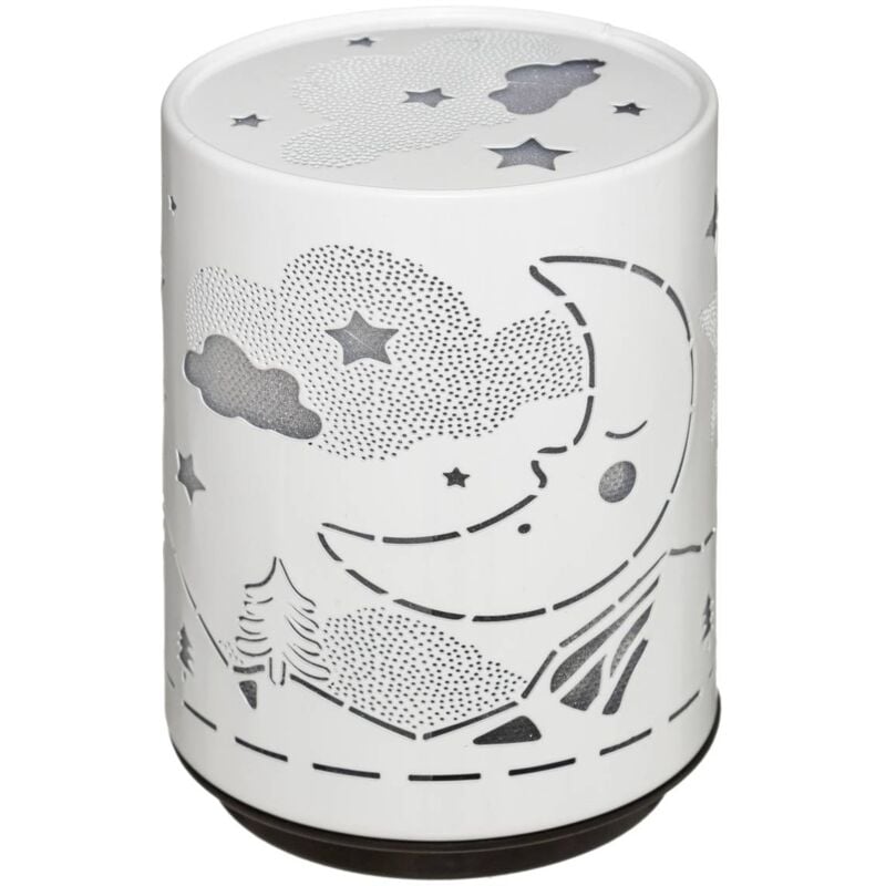 Nachtlicht mit Batterie Push trendy H.13cm Metall - Weiß