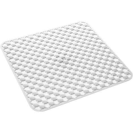 Tappeto antiscivolo per doccia o vasca in PVC bianco cm 72x34