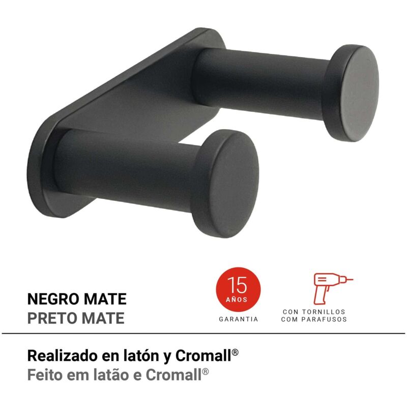 Gedy - A2261400000 canarie Percha Negro Mate - ref: A2261400000