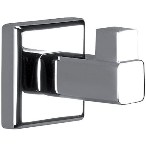 Gedy Appendiabiti da Parete Colorado in Acciaio Inox e Cromall, Appendi Accappatoio Fissabile con Viti Incluse o Colla, Peso Supportato 7 kg, 4,2x4,2x5cm