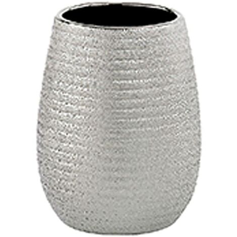 Gedy Argento, G-Astrid Bagno, Dimensioni 11 X 8,3 X 8,3 CM Peso 0,294 kg, Porta spazzolino in Ceramica, Anni di Garanzia 2, Design R&S, Unica