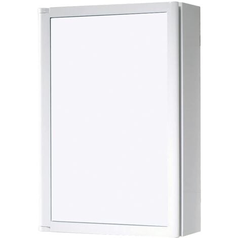 Gedy Armadietto da Bagno in ABS, Design R&S, 45 x 30 x 14.3 cm, Bianco (senza specchio)