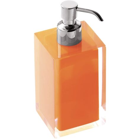 Gedy Auckland Dosasapone Bagno, Arancione, 16.2 x 7 x 7 cm