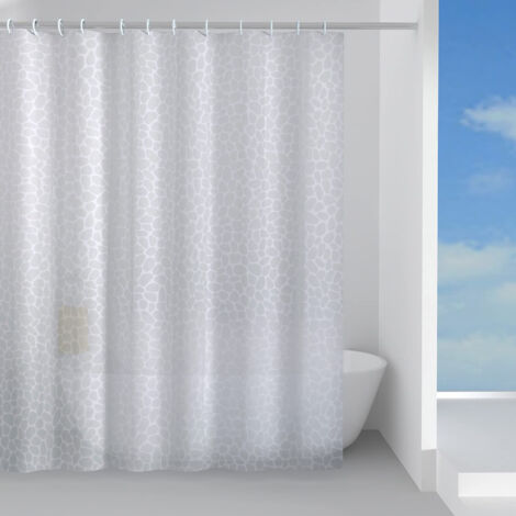 GEDY BLANC 16 G-JUNGLE 240 X 200, FABRIQUÉ EN TISSU PEVA, FINITION, DESIGN R&S, RIDEAU DE DOUCHE AVEC 12 ANNEAUX, 2 ANS DE GARAN