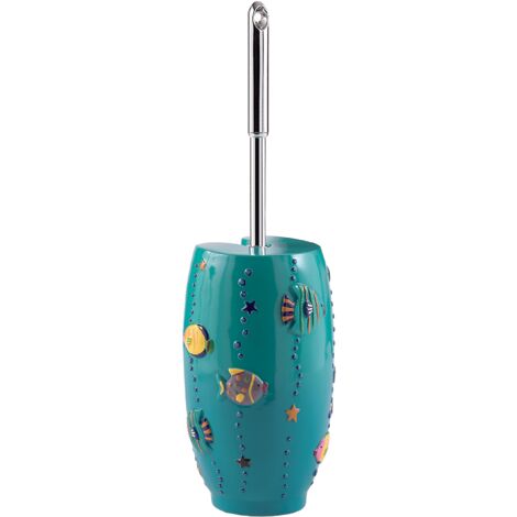 Gedy Dori Portascopino, Resina, Turchese, 7.7 x 10.7 x 37.5