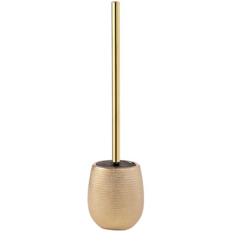 Gedy G-Astrid Scopino WC da appoggio Oro, Dimensioni 47X11,5X11,5 CM Peso 0,648 kg, scopettino Bagno in Ceramica, Anni di Garanzia 2, Design R&S