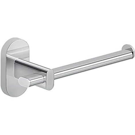 GEDY G-Febo Portarotolo carta igienica cromato, Misure e peso: 7X16X7 CM & 0,19 KG, Porta carta igienica in acciaio inox e Cromall®, Fissabile con colla, Design R&S Gedy, 2 anni di garanzia