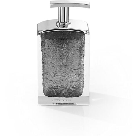 Gedy Grigio, G-Antares dosasapone, Dimensioni 15,5X8X6,2 CM Peso 0,372 kg, Dispenser Sapone Bagno in Resina Resistente di Alta qualità, Design R&S Fatto a Mano, 2 Anni di Garanzia, 6,2x8x15,5