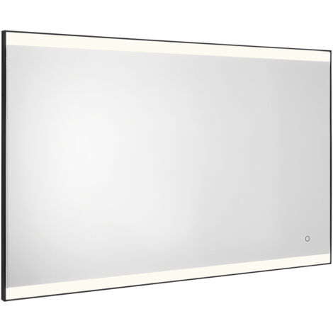 GEDY Jeff specchio 100X70 cm con luci a led, bordo sabbiato e cornice in pvc nero matt codice prod: 000033031400000