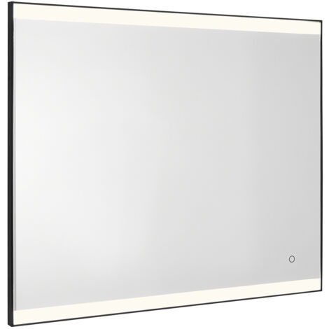 GEDY Jeff specchio 80X60 cm con luci a led, bordo sabbiato e cornice in pvc nero matt codice prod: 000033021400000