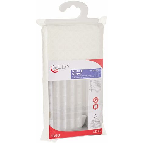 Gedy  Lens Tenda Doccia in Peva, Finitura Bianca, Dimensioni 200 x 120 x 0,1 cm e Peso 0,225 kg