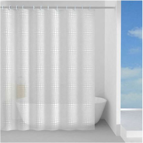 Gedy  Lens Tenda Doccia in Peva, Finitura Bianca, Dimensioni 200 x 240 x 0,1 cm e Peso 0,495 kg