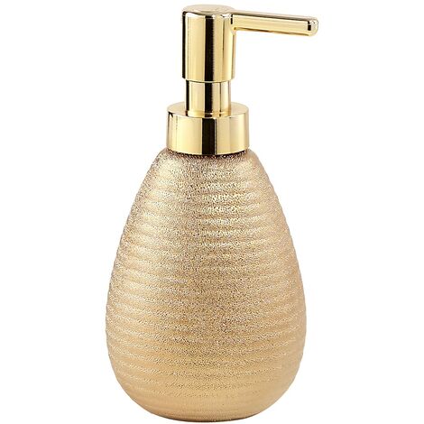 Gedy Oro, G-Astrid Dosasapone Bagno, Dimensioni 16,6X8,3X8,3 CM Peso 0,226 kg, Dispenser Sapone in Ceramica, Anni di Garanzia 2, Design R&S, Unica
