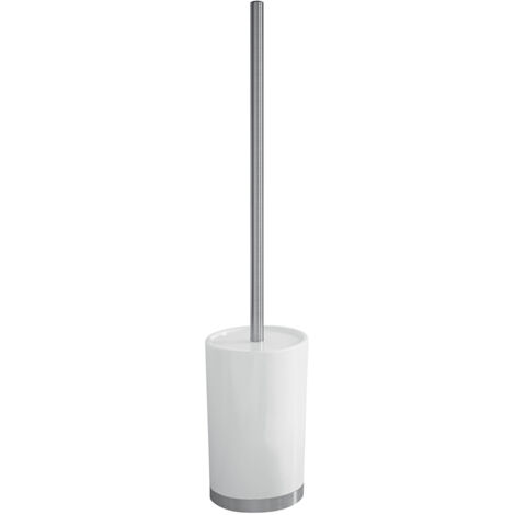 Gedy Petunia scopino wc, Ceramica/Acciaio Inox, Bianco, 9 x 9 x 44,8