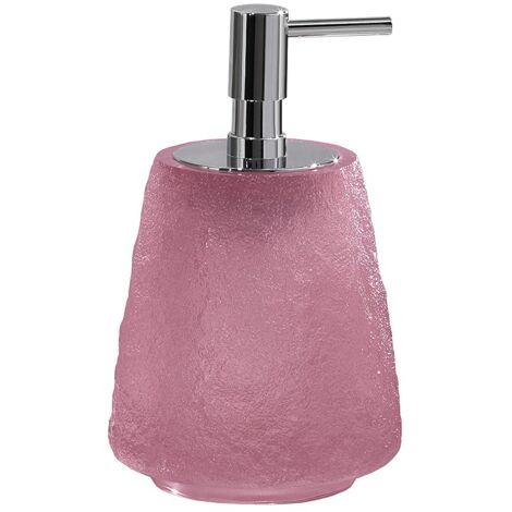 Gedy Rosa, G-Irina, Dispenser, Dosatore Sapone Bagno in Resina Trasparente, Fatto a Mano, Garanzia 2 Anni, Misure 16 x 9,9 x 9,9 CM e Peso 0,616 kg, 9.9X9.9X16