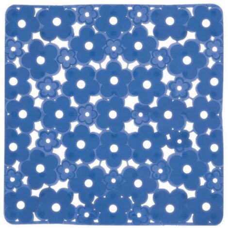 GEDY Tappeto Antiscivolo Margherita Doccia 51X51 Cm Azzurro Trasparente