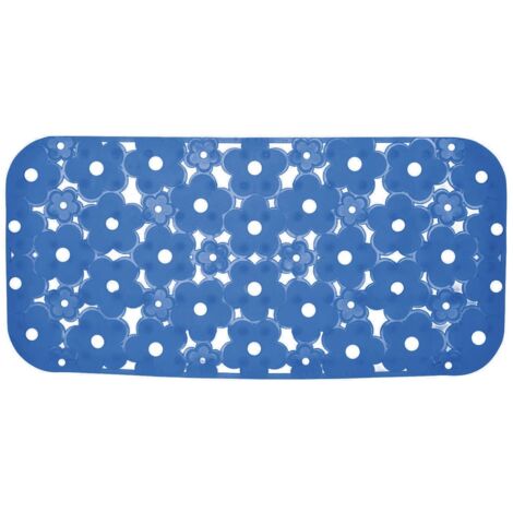 GEDY Tappeto Antiscivolo Margherita Vasca 35X72 Cm Azzurro Trasparente