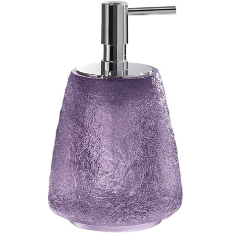 Gedy Viola, G-Irina, Dispenser, Dosatore Sapone Bagno in Resina Trasparente, Fatto a Mano, Garanzia 2 Anni, Misure 16 x 9,9 x 9,9 CM e Peso 0,616 kg, 9.9X9.9X16