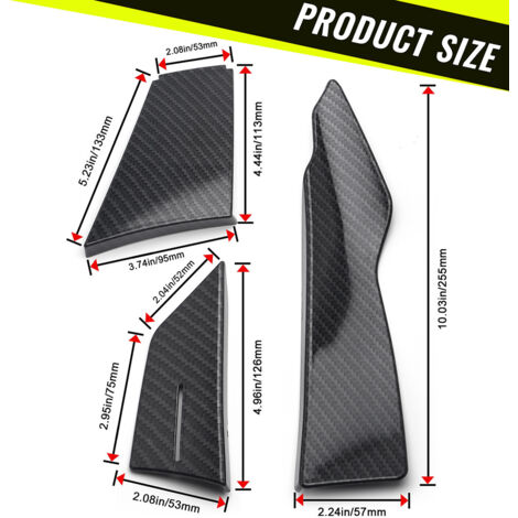 Geeignet für BMW F80 M3 F82 M4 Frontstoßstange Kratzschutzleisten, Carbonfaser-Kombination Windschutzscheibenleiste, ein Set.