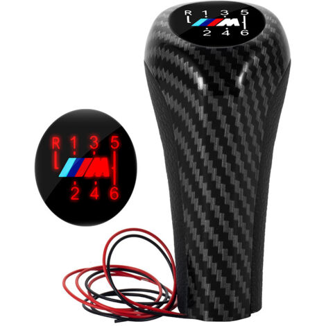 Geeignet zur Modifizierung des Schaltknaufs bei BMW-Schaltgetrieben, roter LED-Schaltknauf, Autoteile, Standard-Rotlicht, 5 Gänge, eine Packung.