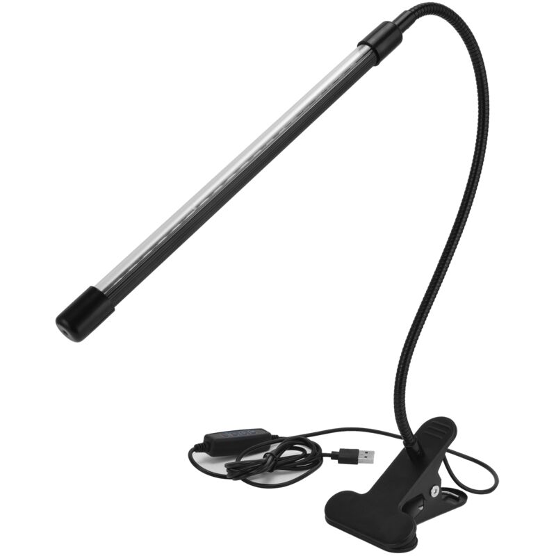 GEERYZHE Lampe de Culture LED avec Clip, Alimentation USB, Synchronisation Automatique, luminosité et Distance Réglables, Col de Cygne Flexible à 360