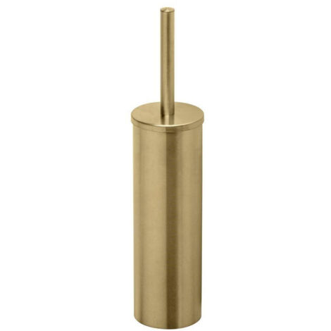 Geesa Nemox Brosse WC avec brosse blanche Doré brossé - Doré brossé