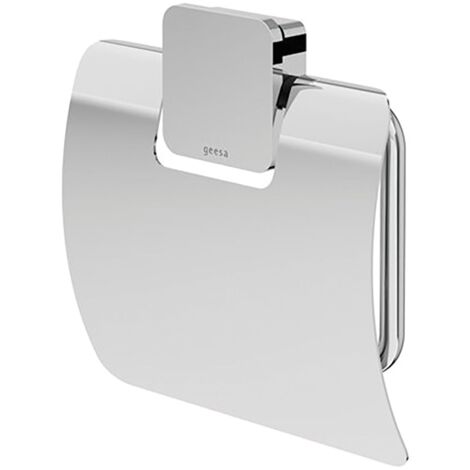 Geesa Toilettenpapierhalter mit Deckel Topaz - Klopapierhalter zum Bohren, chrom