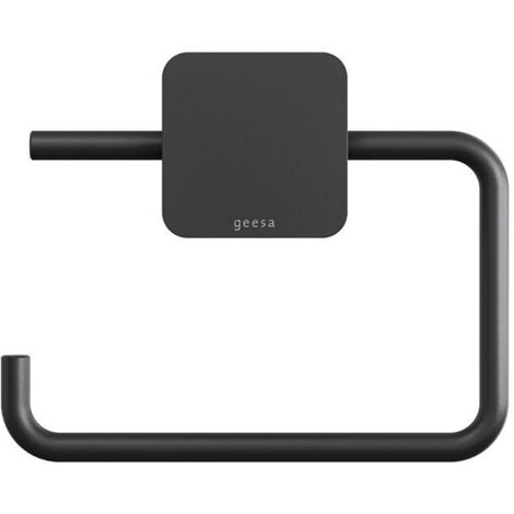 Geesa Toilettenpapierhalter ohne Deckel Topaz - Klopapierhalter zum Bohren, schwarz matt