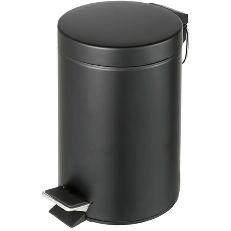Geesa Tretmülleimer Hotel, Kosmetikeimer 3l + Kübel, Edelstahl schwarz matt