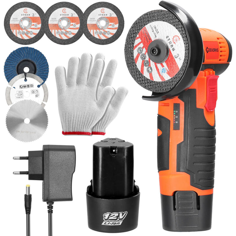 Sjlerst - Geevorks mini meuleuse 12V 19500rpm 75mm brushless 2 batteries