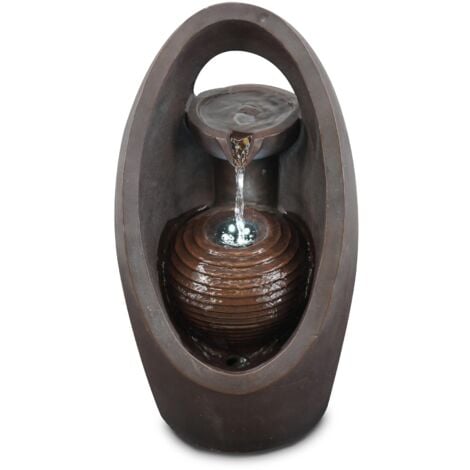 GEEZY Garden Water Feature Outdoor Fountains Indoor Water Features LED Indoor/Outdoor Waterfall Water Fountain Indoor Fountains Garden Water Features Outdoor Garden Fountain (Oval Fountain)