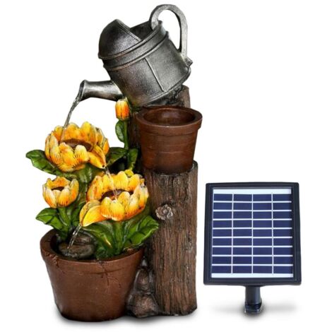 GEEZY Solar Water Fountain LED Solar Water Feature Outdoor Garden Ornaments Outdoor Garden Water Features(Sunflower)