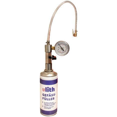 Gefäßfüller (brennbar) 400 ml - ULITH 244200 und Anschlussadapter mit Manometer 0-6 bar