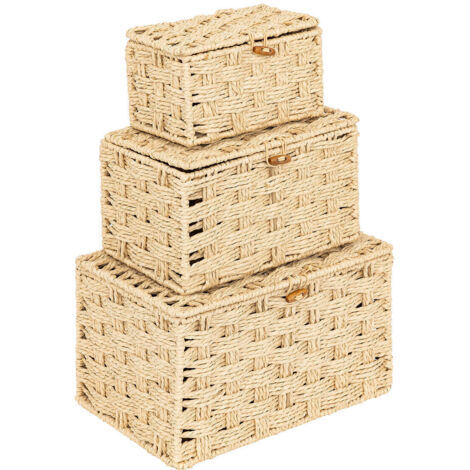 Geflochtene Aufbewahrungsboxen ELIO, 3er-Set
