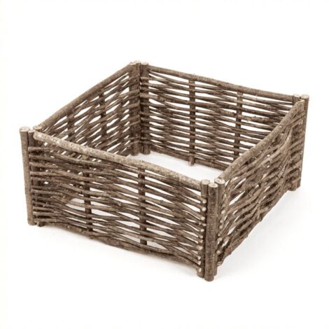 Geflochtener Pflanzkübel aus Haselnussholz - 40 x 40 x 40 cm