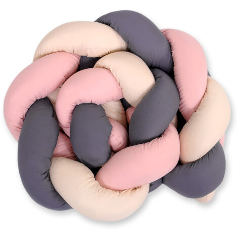 Geflochtenes Bettnestchen - beige-schmutzig rosa-anthrazit