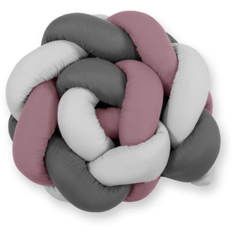 Geflochtenes Bettnestchen - Retro Pink-Grau-Anthrazit