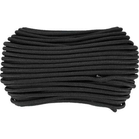 Geflochtenes Polypropylen-Seil 8 mm, 100 m, schwarz