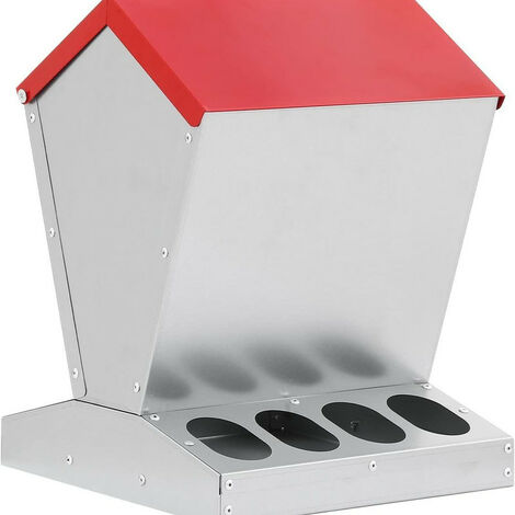 Geflügel Futterautomat verzinkt - 8 Fressstellen - 11 kg - Hühner Futterautomat